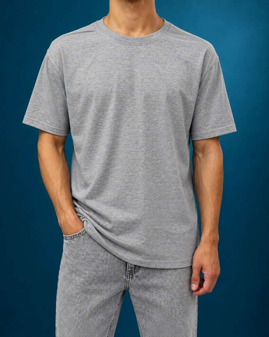 Camiseta cinza mescla — Frente · foto 19
